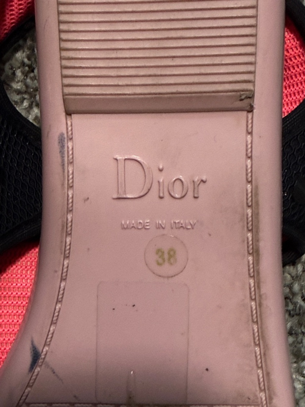 Christian Dior Black Sandals with Pink Metallic Footbed - Picture 5 of 12